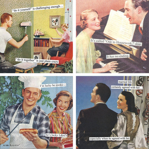 Assortment Set 4 Anne Taintor Cocktail Napkins - Sample